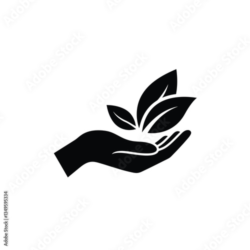hand holding a plant