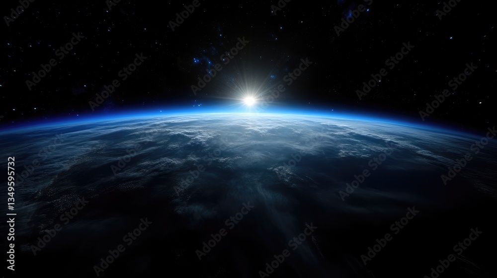 Obraz premium Earth from space, sunrise