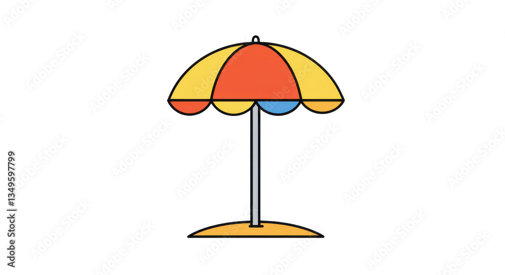 Fototapeta premium Yellow Beach Umbrella