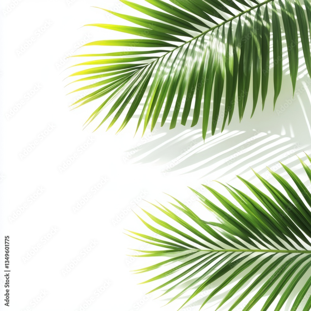 Obraz premium Generic Overlapping Palm Moment Tropical Background.
