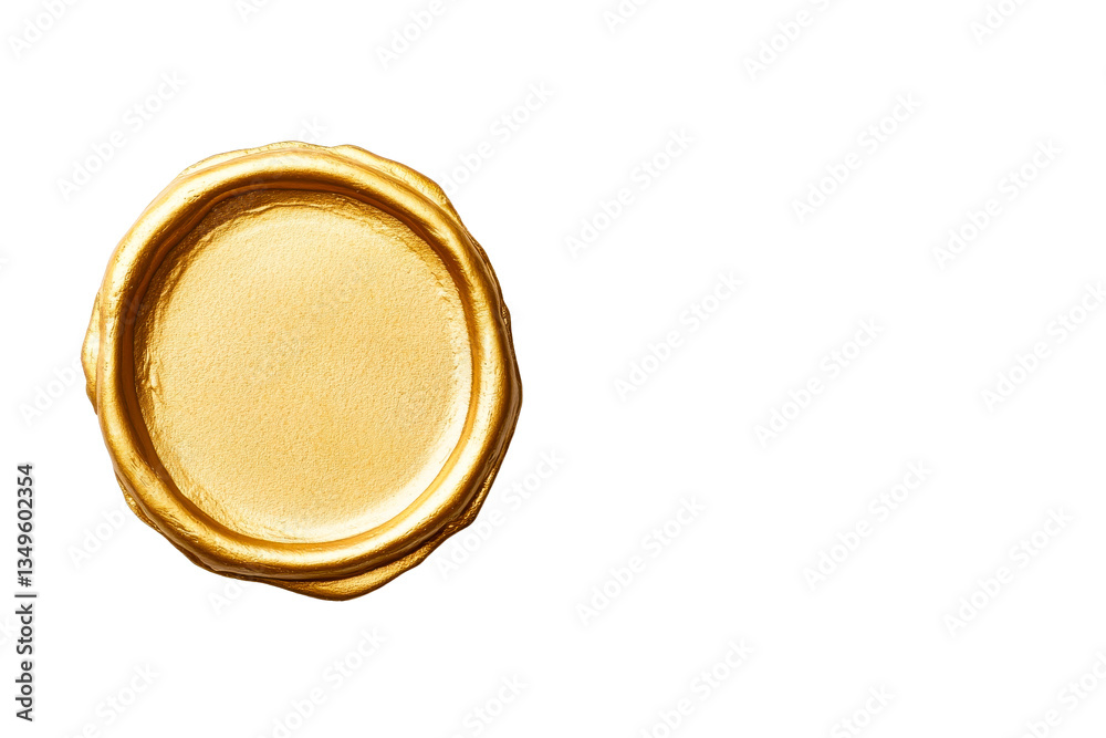 Golden wax seal, isolated on black background, cut out transparent Golden wax seal, isolated on black background, cut out transparent