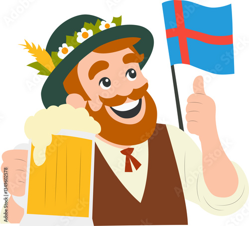 Happy Man Beer Iceland Flag