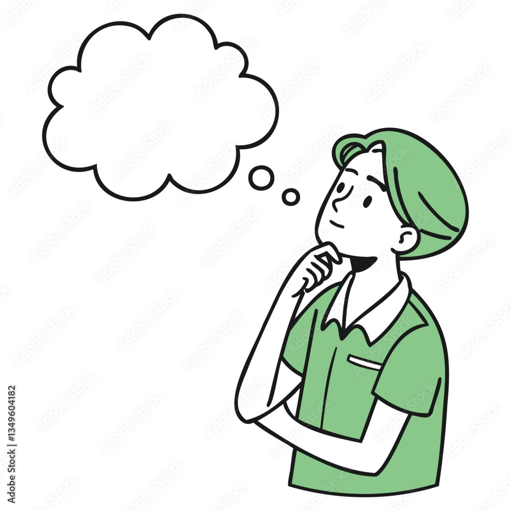 Thinking Person with Thought Bubble - Creative Idea Vector Illustration Thinking Person with Thought Bubble - Creative Idea Vector Illustration