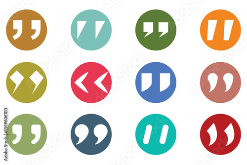 quote mark collection. black quotes icon set. Speech mark. inverted commas symbol. vector illustration . 