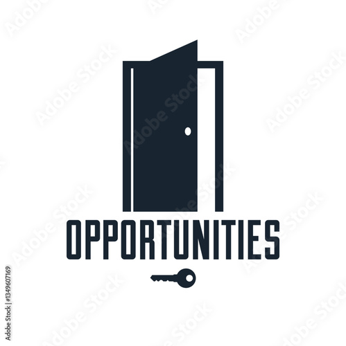 Half open door vector concept of new opportunities, step into future metaphor, start of new business or career, mysterious secret door allegory.