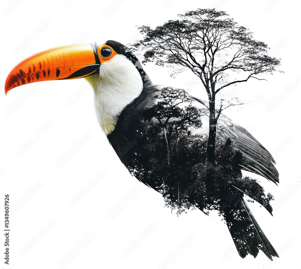 Fototapeta premium PNG Toucan photography exposure double.