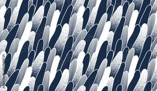 Biological organisms look like seamless pattern, abstract endless background of flora, plant graphic repeat wallpaper, algae repeat motif.