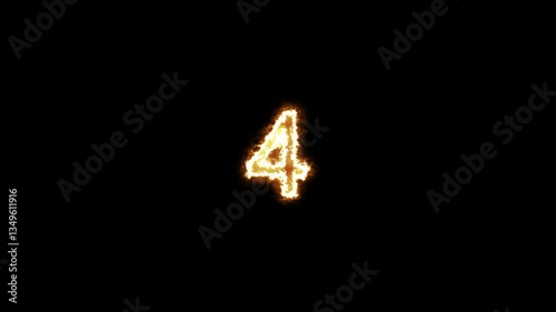 countdown from 9 to 0 with burning fire effects on the numbers, perfect for use as a video intro, event opener, transition effect, or visual element in a trailer