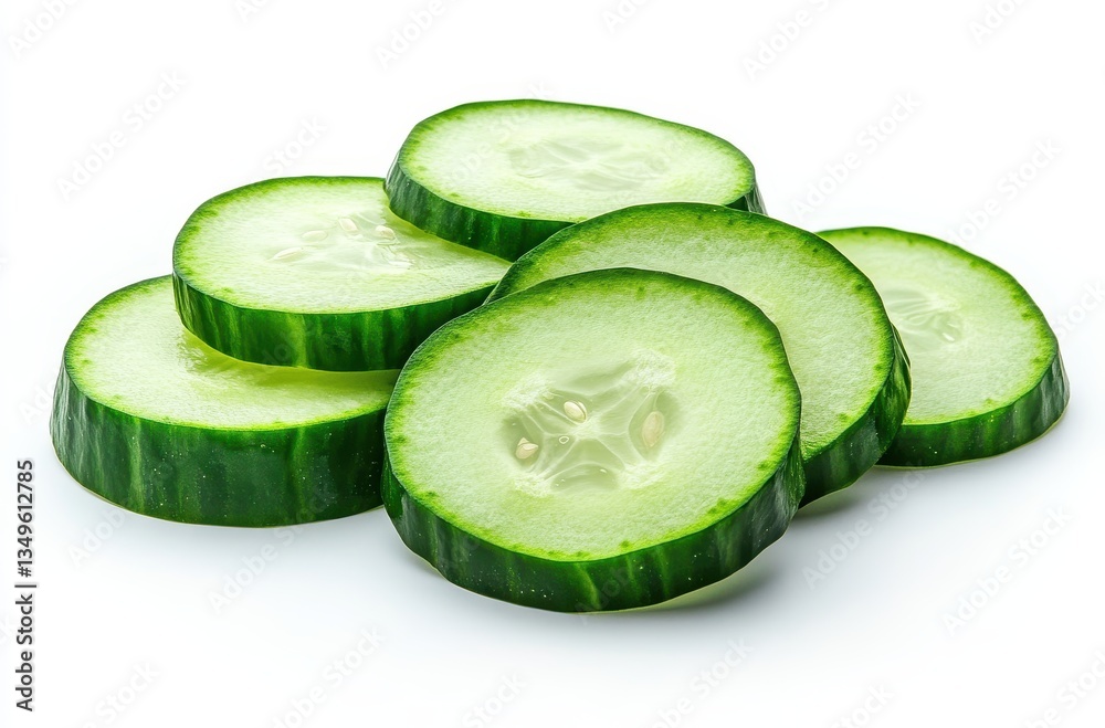 Fresh and Crisp Slices of Cucumber Piled on Each Other with a Clean Background Ideal for Healthy Recipes, Salads, and Refreshing Dishes Fresh and Crisp Slices of Cucumber Piled on Each Other with a Clean Background Ideal for Healthy Recipes, Salads, and Refreshing Dishes
