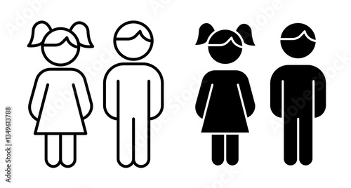 Boy and girl icons collection
