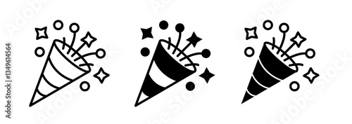 Confetti popper icons collection