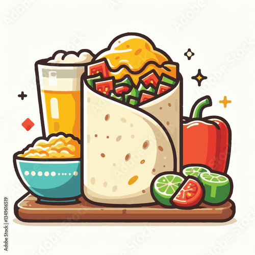 food, meal, restaurant, meat, burrito, menu, fast, delicious, lunch, dinner, snack, mexican, background, dish, beef, chicken, salad, isolated, grilled, bread, wrap, vegetable, set, collection, plate, 