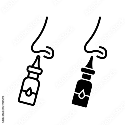 Nasal spray icons collection