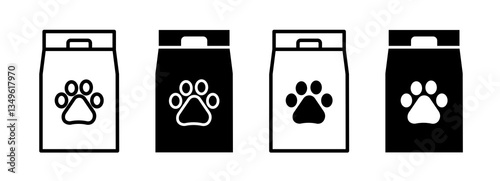 Pet food package icons collection