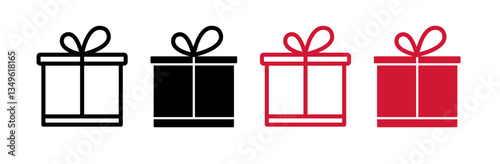Present gift box icons collection
