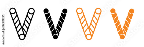 Pretzel sticks icons collection