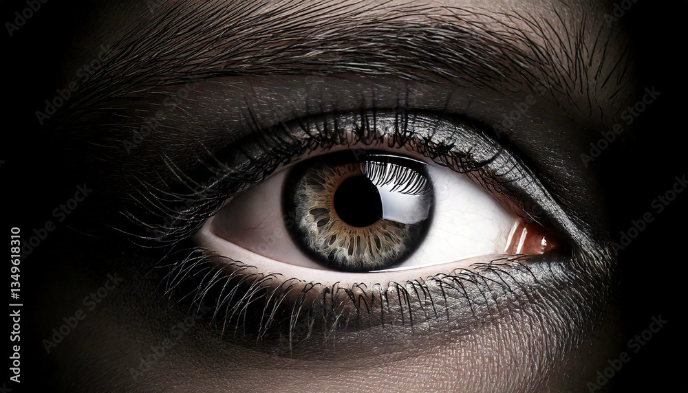 Fototapeta premium Black Eye Macro Close