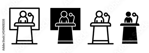 Public speaker icons collection