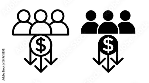 Reduce labor costs icons collection