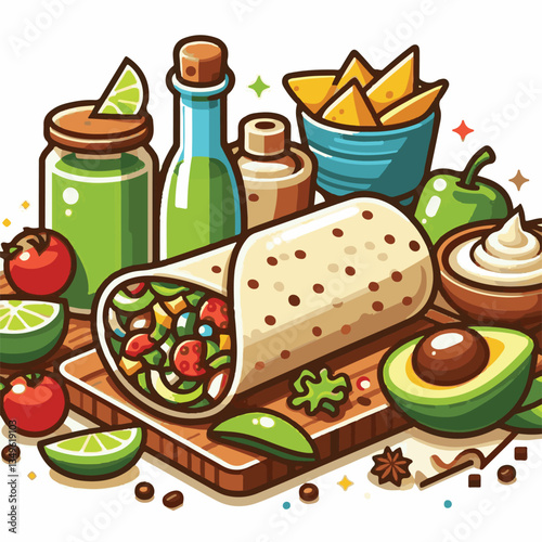 food, meal, restaurant, meat, burrito, menu, fast, delicious, lunch, dinner, snack, mexican, background, dish, beef, chicken, salad, isolated, grilled, bread, wrap, vegetable, set, collection, plate, 