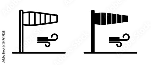Strong breeze flag up icons collection