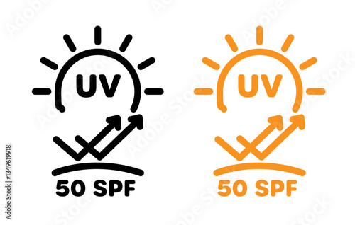 UV SPF 50 protect icons collection