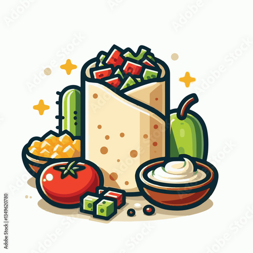 food, meal, restaurant, meat, burrito, menu, fast, delicious, lunch, dinner, snack, mexican, background, dish, beef, chicken, salad, isolated, grilled, bread, wrap, vegetable, set, collection, plate, 