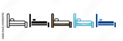 Bed  Icon Set Multiple Style Collection