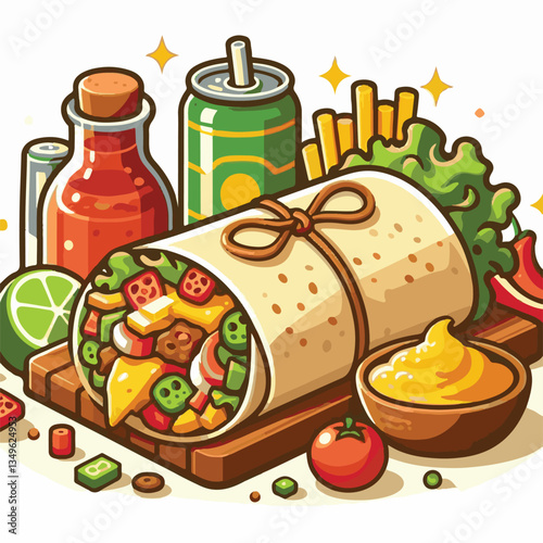 food, meal, restaurant, meat, burrito, menu, fast, delicious, lunch, dinner, snack, mexican, background, dish, beef, chicken, salad, isolated, grilled, bread, wrap, vegetable, set, collection, plate, 