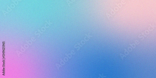 Abstract pastel holographic blurred grainy gradient background texture. Colorful digital grain soft noise effect pattern. Gradient background white pink blue noise texture.