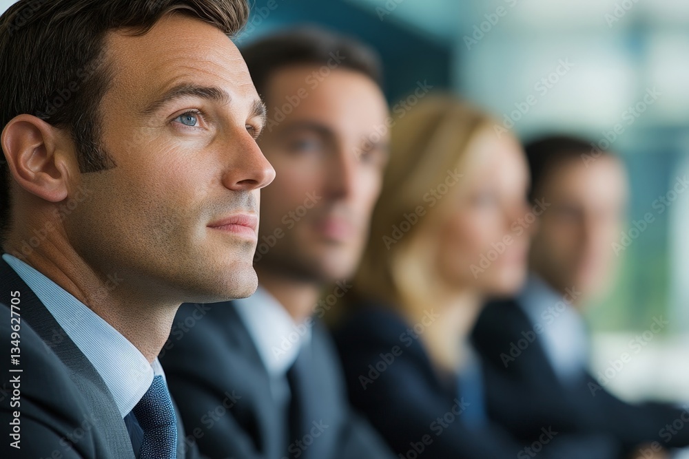 Close-up of a Business Leader Presenting Ideas to an Engaged Audience Close-up of a Business Leader Presenting Ideas to an Engaged Audience