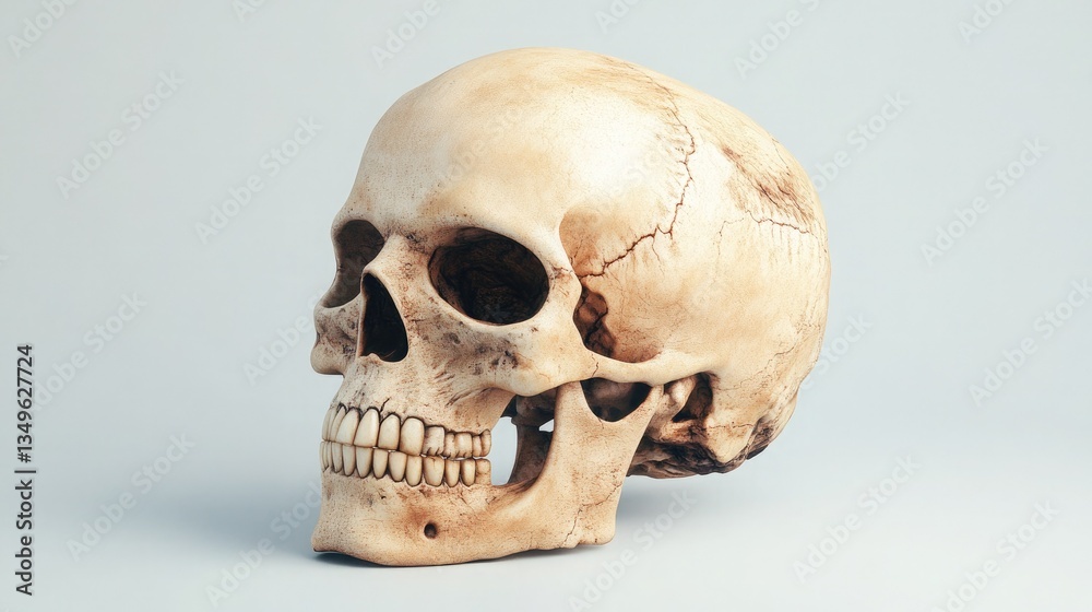 Obraz premium Detailed Anatomical Model of a Human Skull Bone Structure