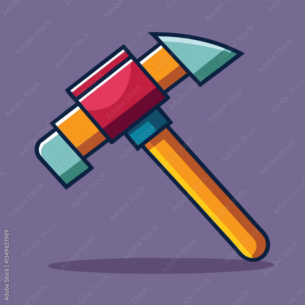 Vector illustration of a hammer and nail for construction and repair Vector illustration of a hammer and nail for construction and repair