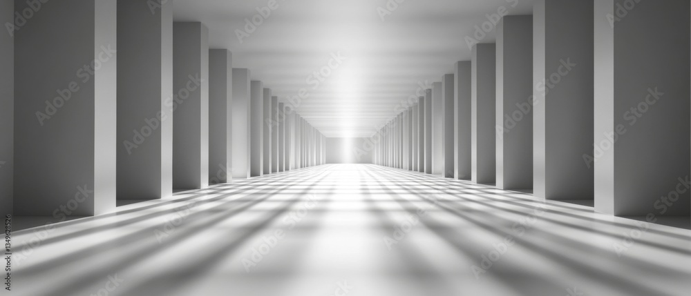 Fototapeta premium Sleek and elegant room background with symmetrical columns for modern design projects