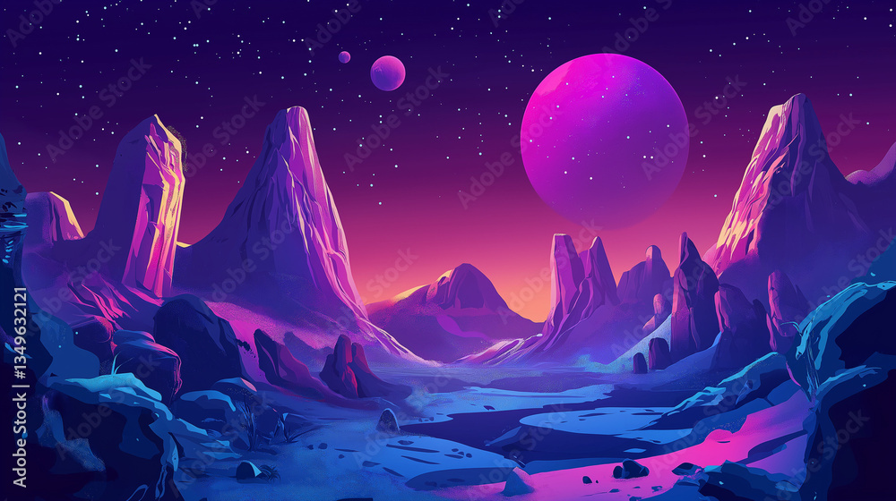 Fantasy planet isolation for game background, Illustration Fantasy planet isolation for game background, Illustration
