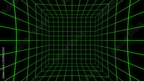 Vibrant Neon Green Geometric Animation for Creative Visuals and Dynamic Backdrops