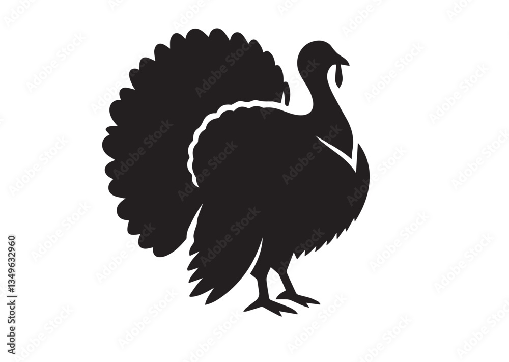Obraz premium Turkey silhouette vector illustration
