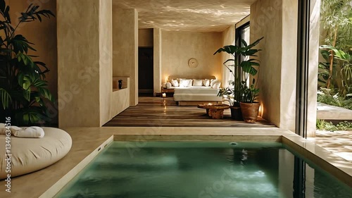 Modern Spa Suite with Pool - Tranquil Interior - Relaxing Oasis