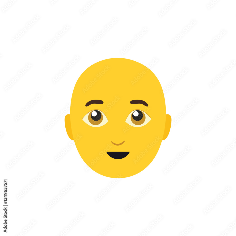 Fototapeta premium male men man vector symbol sign head illustration smiling smile character bald