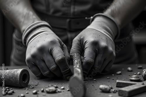 Labor Day homage to hardworking hands — strength, resilience, and craftsmanship in protective work gloves.
