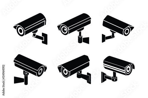 cctv camera icon vector silhouette design