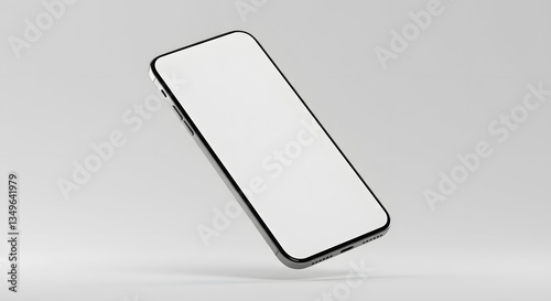 Floating Smartphone Mockup with Blank Screen. AI Generate