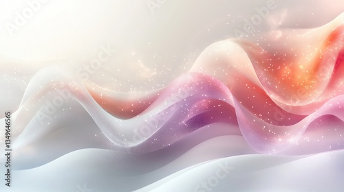 Abstract gradient background with white to soft lavender, teal and coral, featuring a simple and minimalistic, ideal for modern and elegant designs.