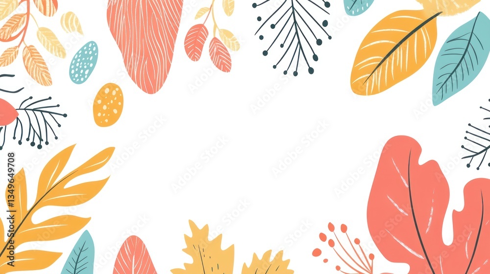 Abstract botanical art, floral frame, blank space, background, for print, social media, or web design Abstract botanical art, floral frame, blank space, background, for print, social media, or web design