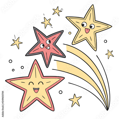 Cute Cartoon Stars with Expressions
