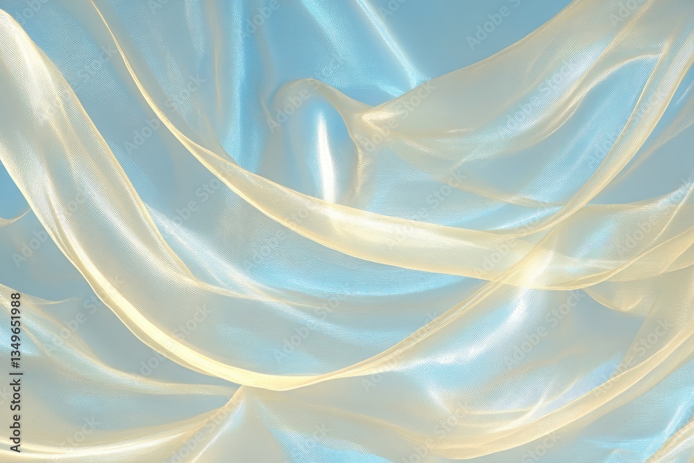 Obraz premium Elegant, flowing, light fabric drapes in pastel colors