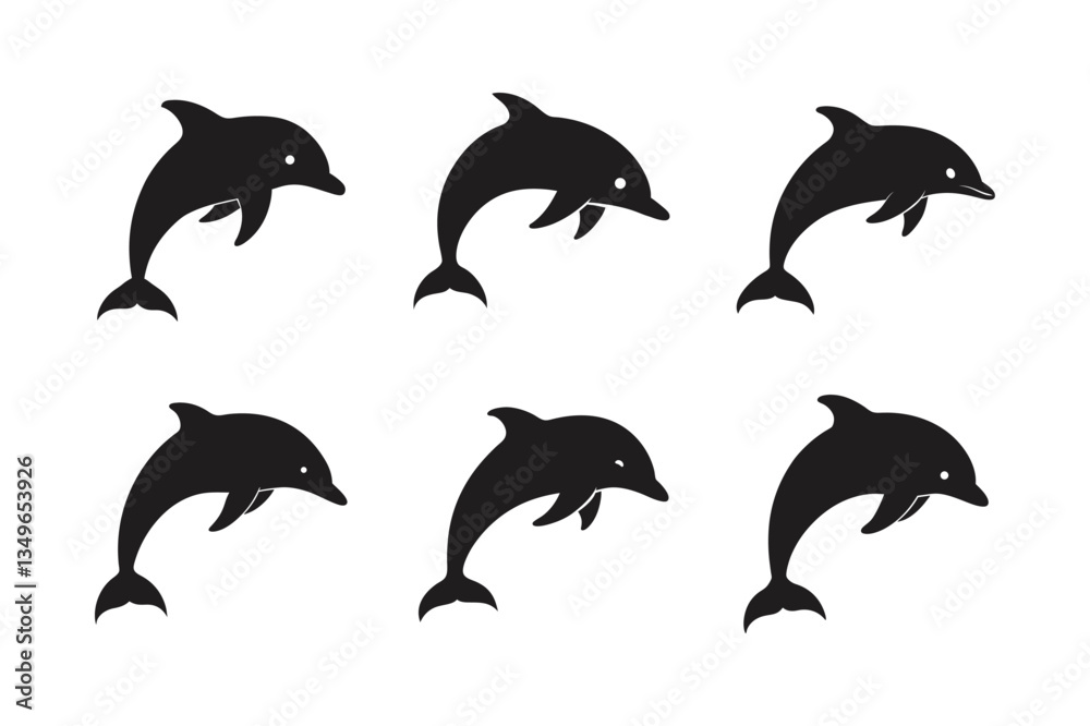 dolphin collection isolated on white