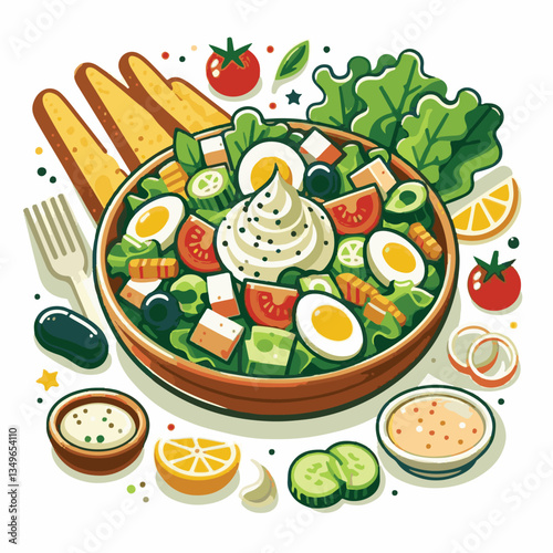 healthy, lunch, food, cheese, meal, lettuce, fresh, salad, green, gourmet, bread, parmesan, delicious, sauce, vegetable, dinner, caesar, bowl, chicken, appetizer, cuisine, dish, crouton, grilled, plat