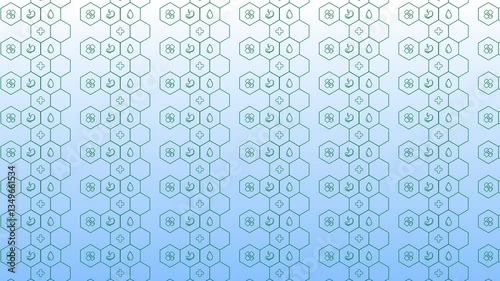Loopable Multi Medical Icon Set on Hexagon Shape for Medical Health Pattern Background - Loopable Medical Animation Pattern Background