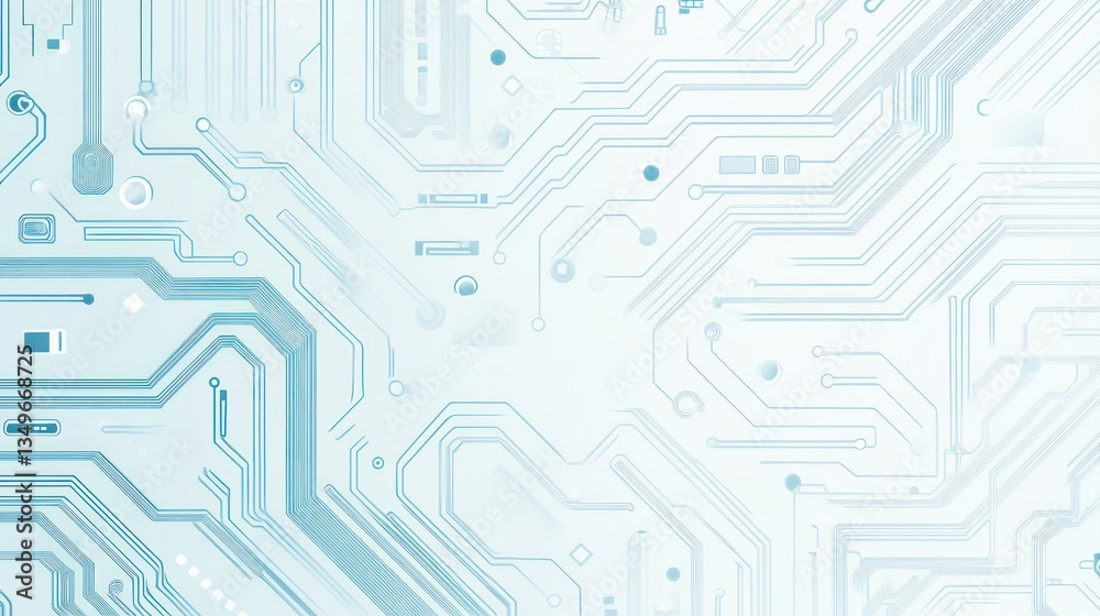 Abstract circuit board pattern, light blue tones, futuristic background, technology concept, use for website or app background, technical brochure Abstract circuit board pattern, light blue tones, futuristic background, technology concept, use for website or app background, technical brochure